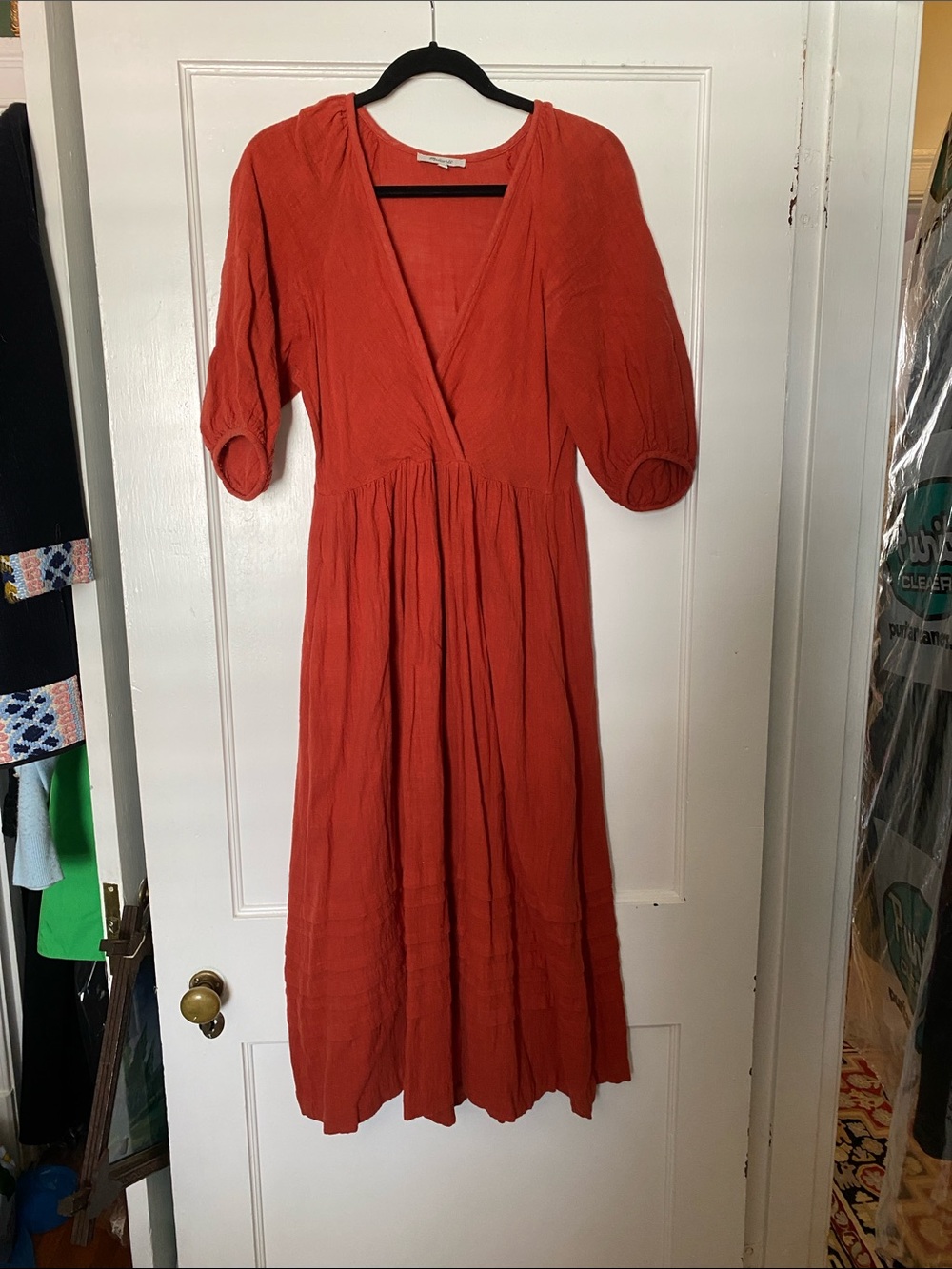 Madewell Burnt Orange V-Neck Maxi Dress